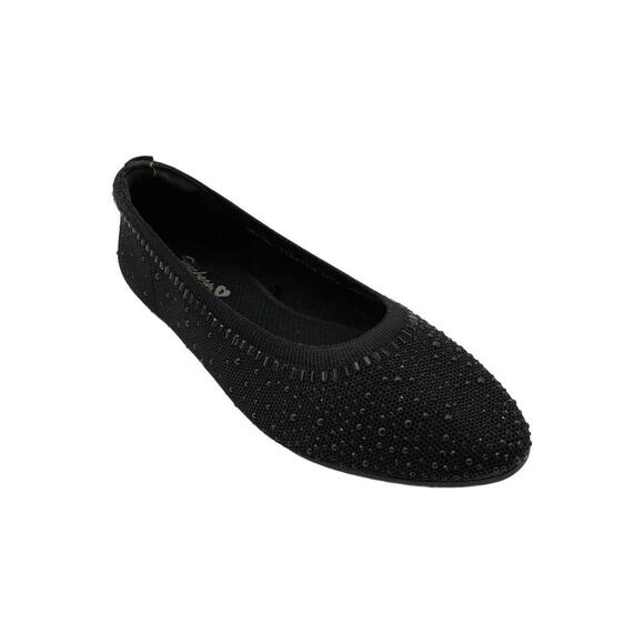 Skechers Shoes - Skechers Women's Cleo 2.0 Recycled Vegan Knit Flats Black - Medium